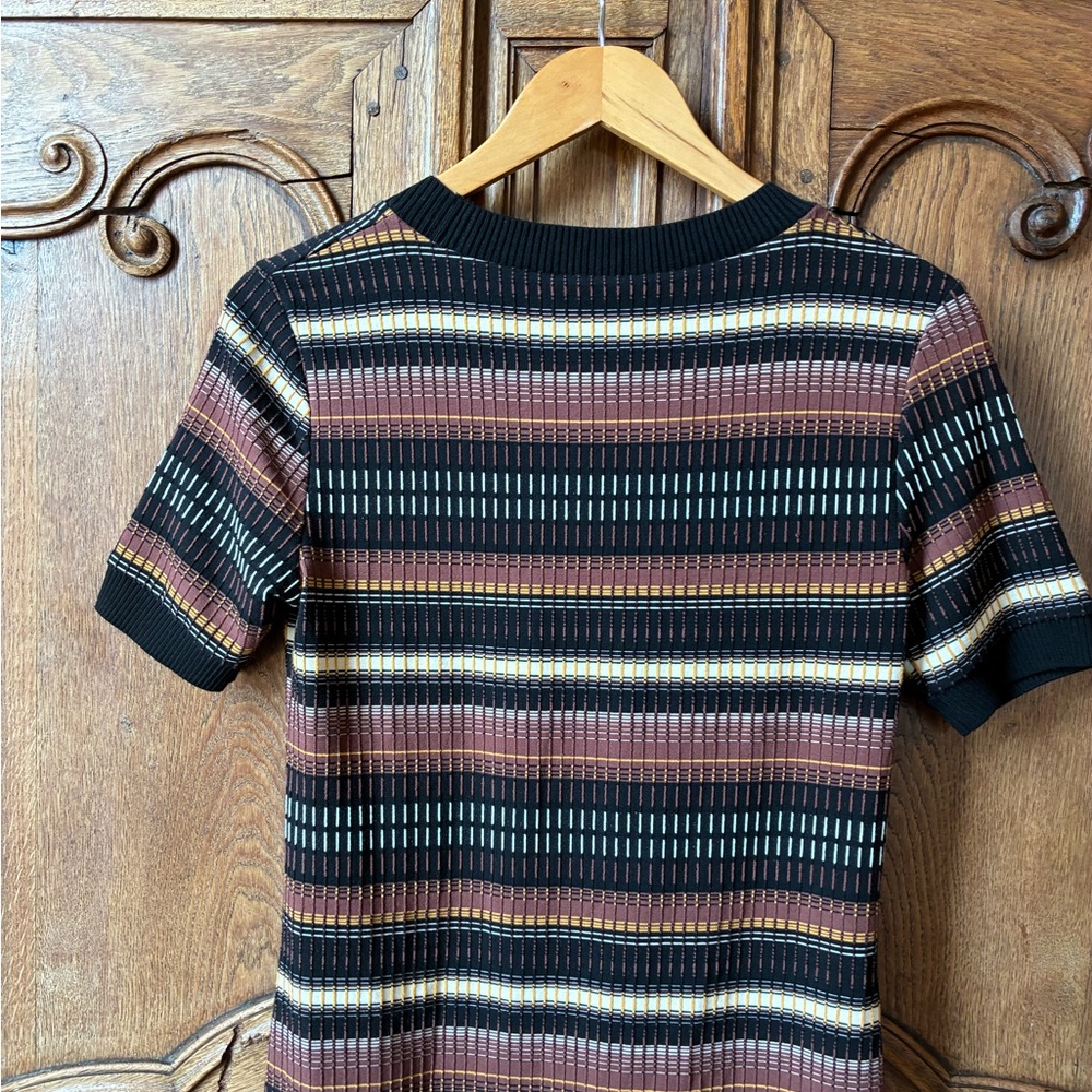 Zara Jacquard Knit Midi Dress Striped Multicolor Bodycon Size M - Picture 8 of 10